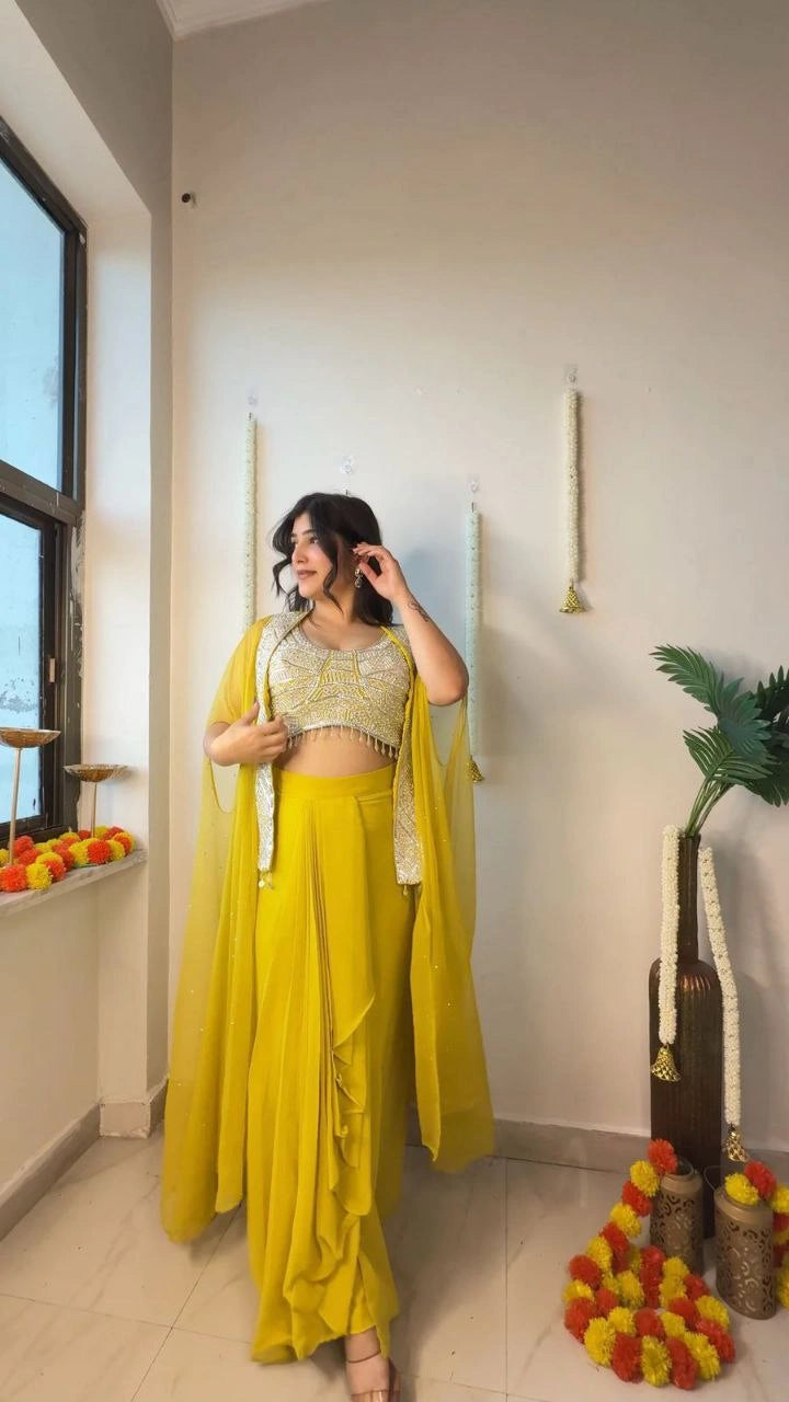 Alia Bhatt style Indo Western dhoti outfit