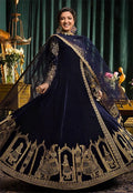 Close-up of embroidery on Anarkali gown