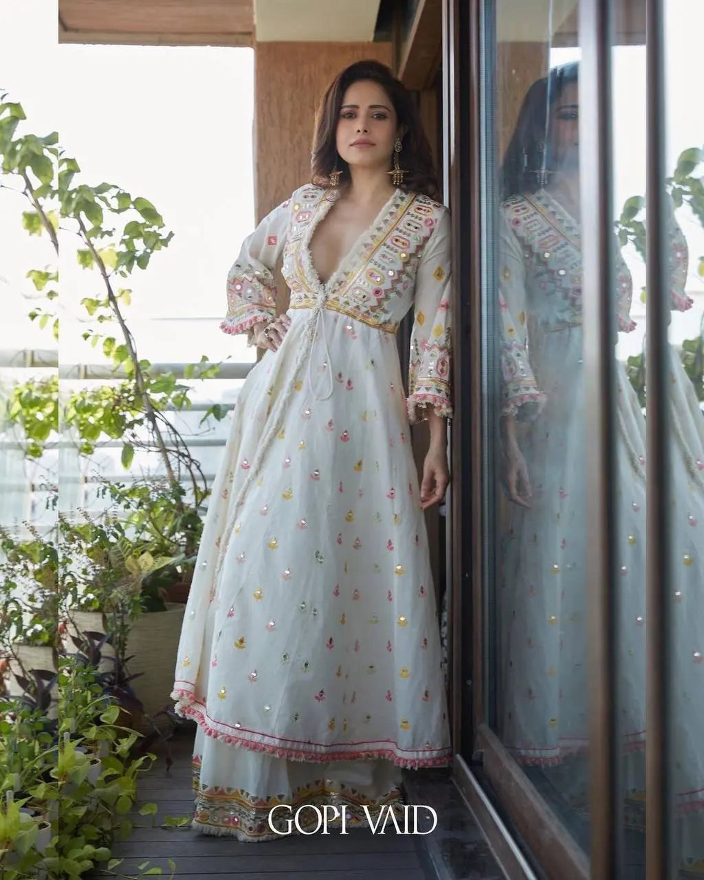 Designer Anarkali gown set for festive wear