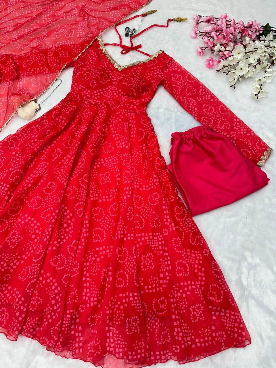 Anarkali Suit with Designer Lace Border
