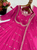 Heavy embroidery on Anarkali gown sleeve detail