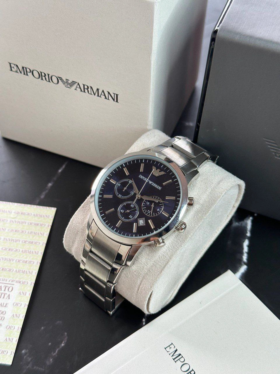 Armani Renato AR2448 blue dial chronograph