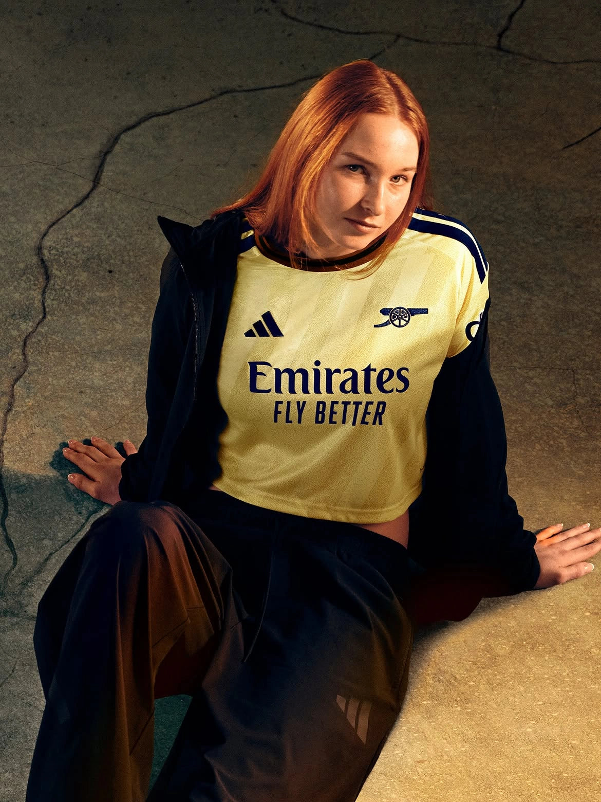 Arsenal 2025/26 third yellow football jersey front view