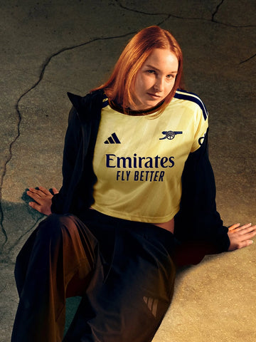 Arsenal 2025/26 third yellow football jersey front view