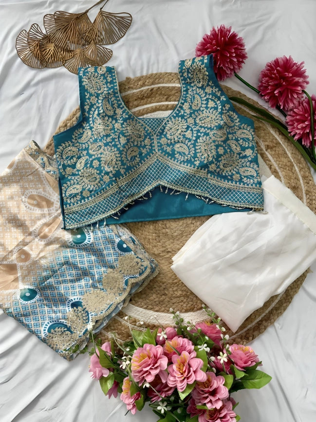Mono Banglory Silk Embroidered Blouse