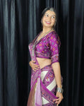 Traditional Gajji silk saree with pallu tassels