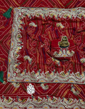Bandhej saree with contrast pallu design