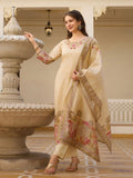 Embroidered beadwork on viscose Assam silk fabric