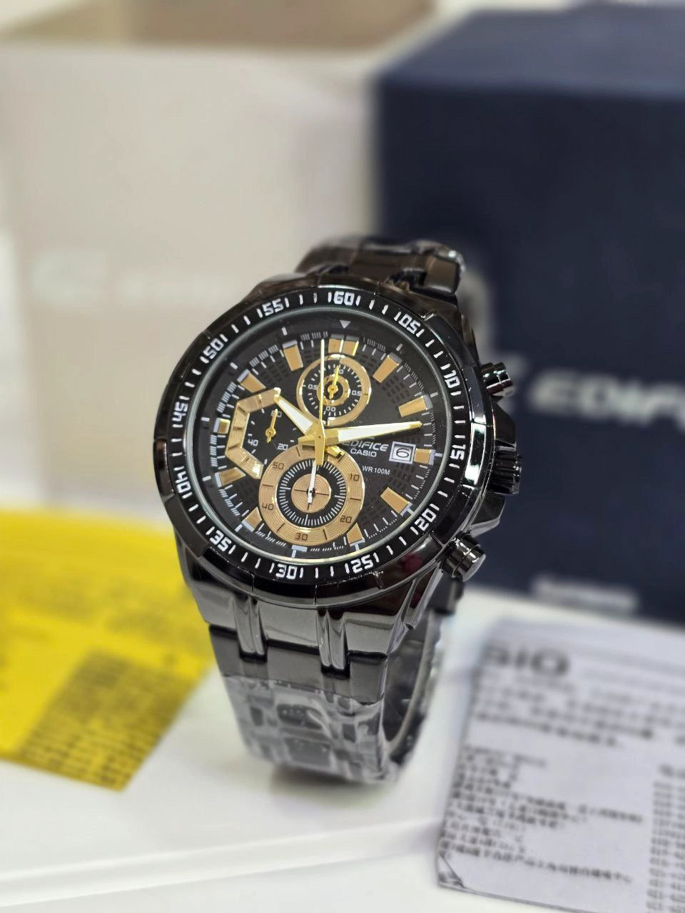 black dial casio edifice watch
