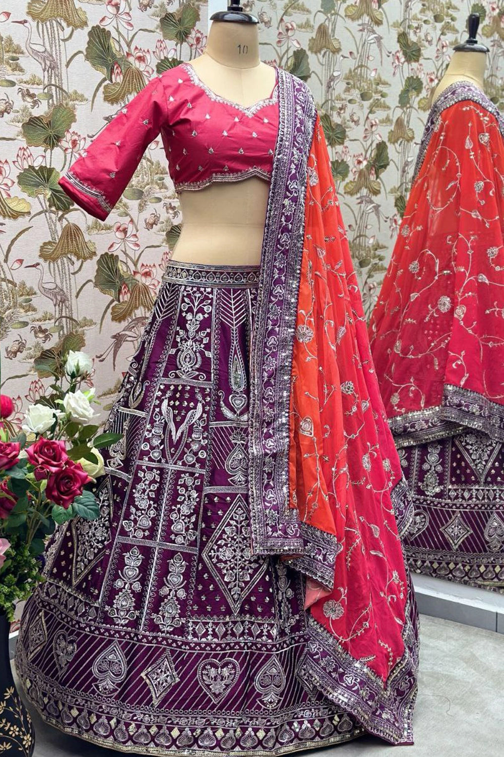 Bridal-style lehenga for girls in traditional design