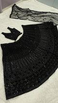 Net dupatta with dori sequins border