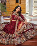Butter silk dupatta with lace border