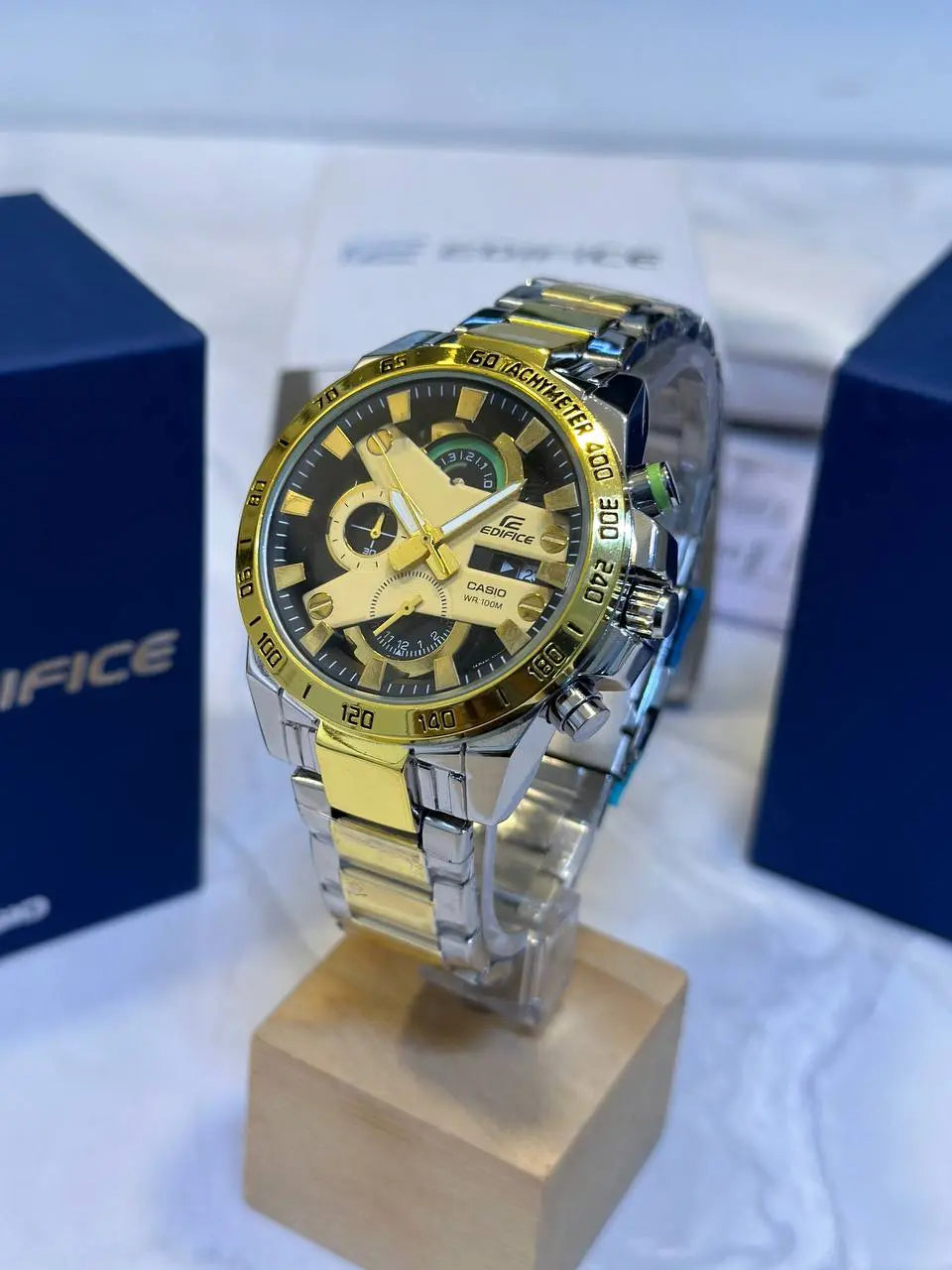 Casio Edifice quartz movement close-up