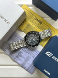 Side view of Edifice stainless steel case
