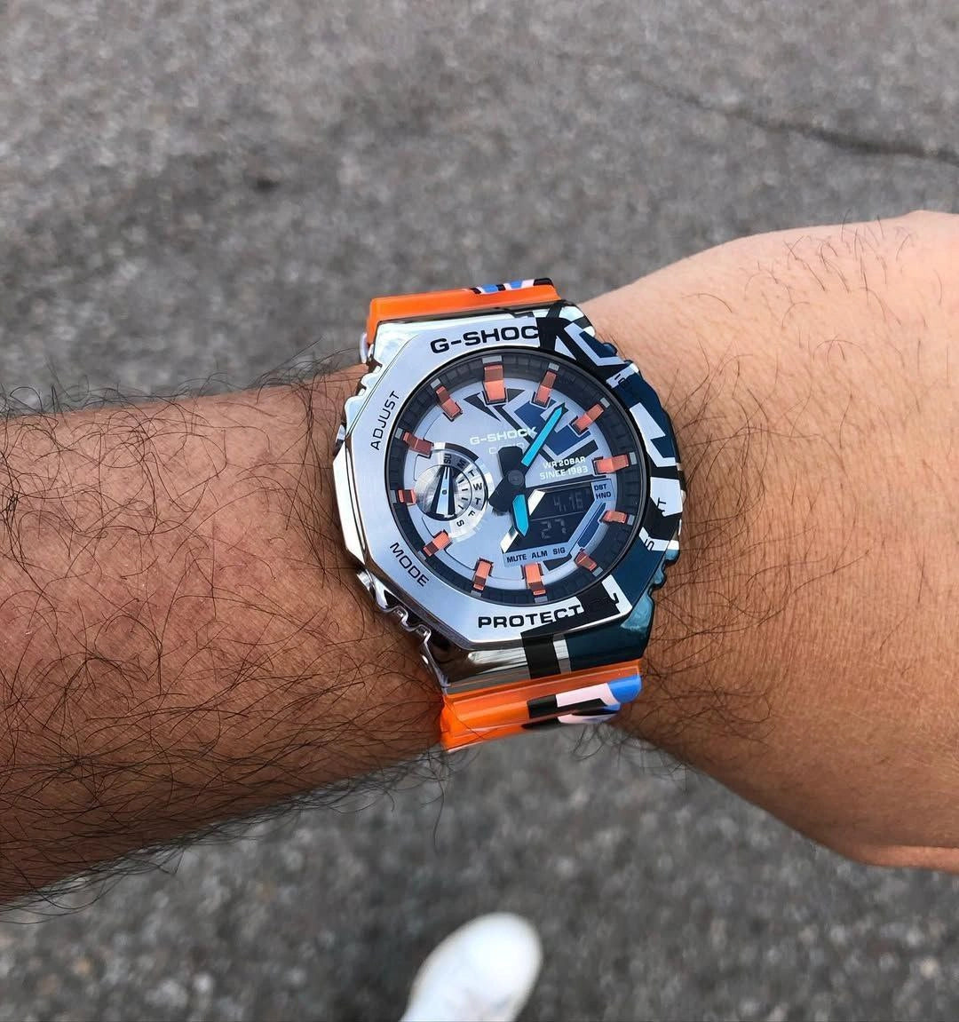 Casio G-Shock orange strap watch daily wear