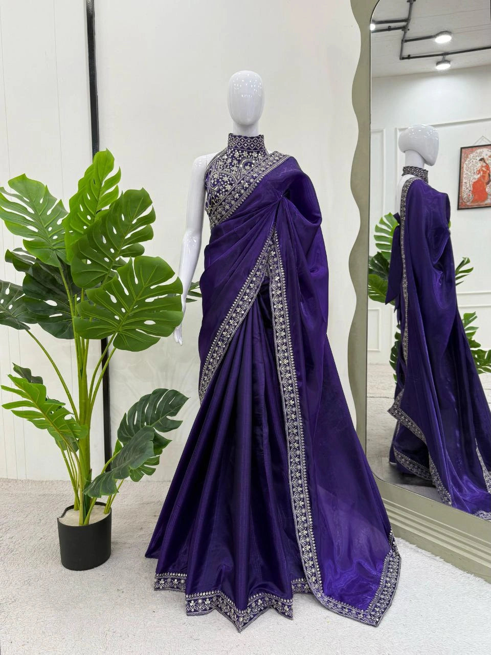 Jimmy Chu fabric saree texture