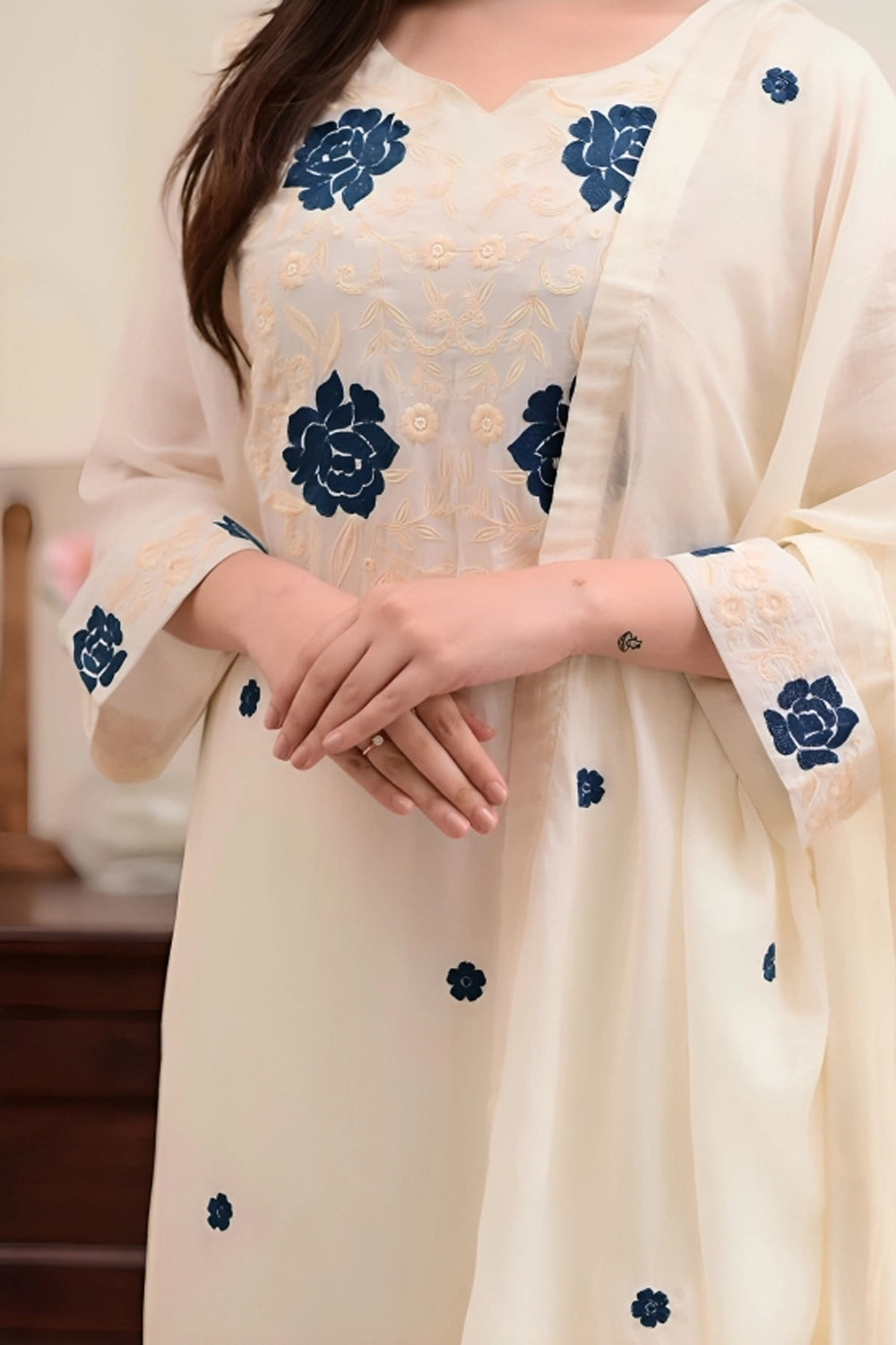Kurta set with chanderi dupatta