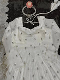 Chinon Anarkali suit front view with sequin embroidery