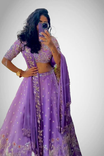 Chinon lehenga choli set