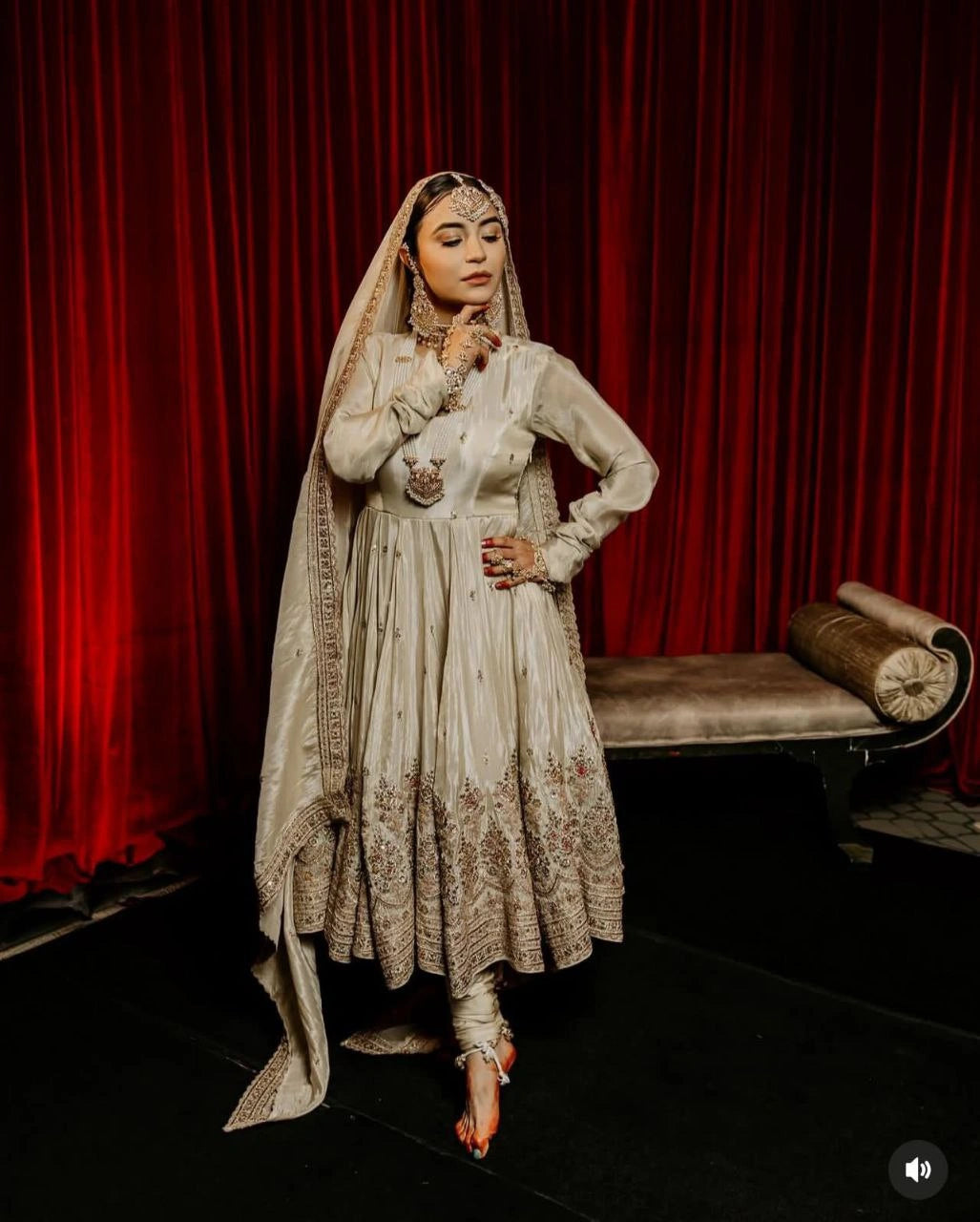 Dupatta with embroidery and sequin work