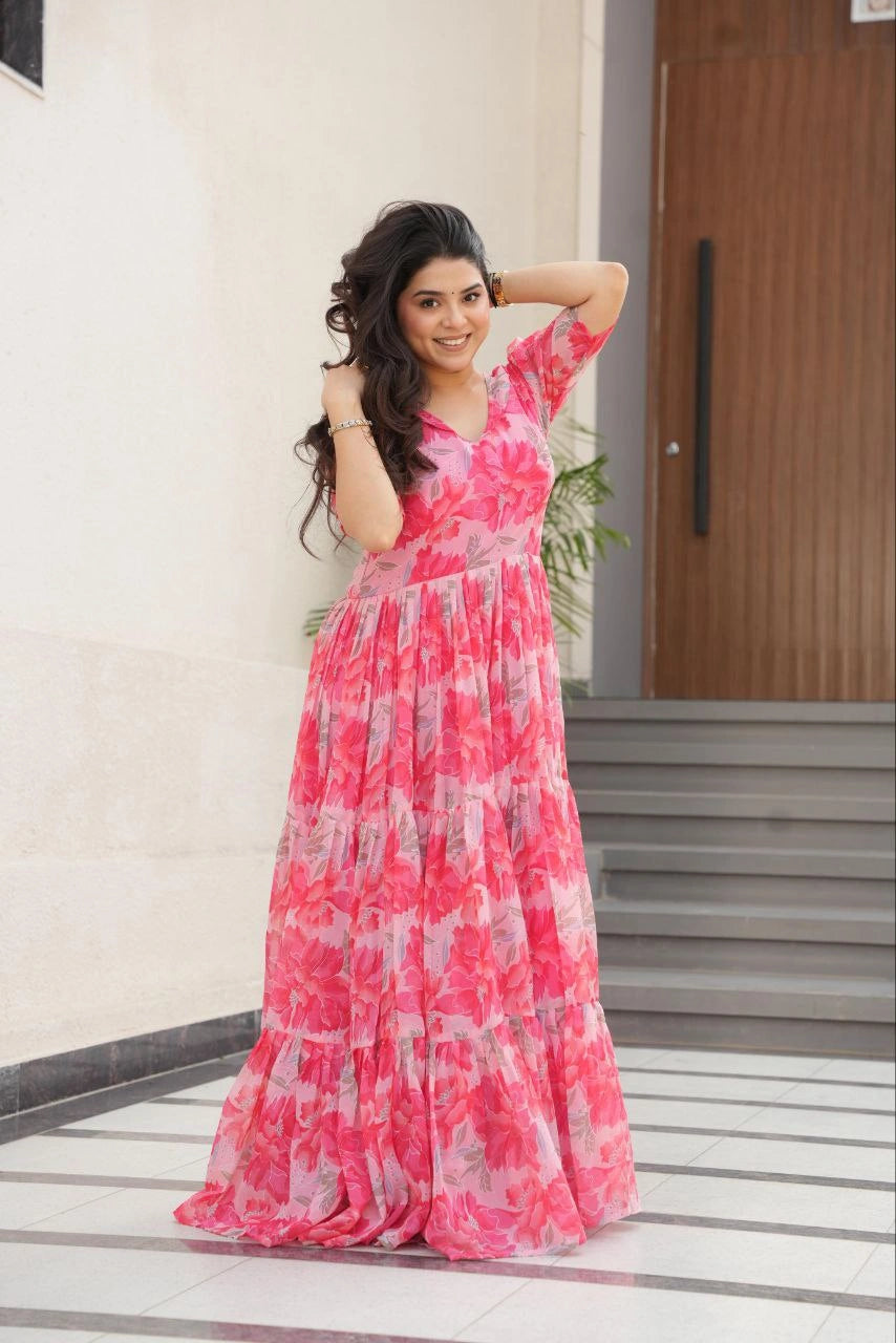 Indian women's georgette gown for occasions
