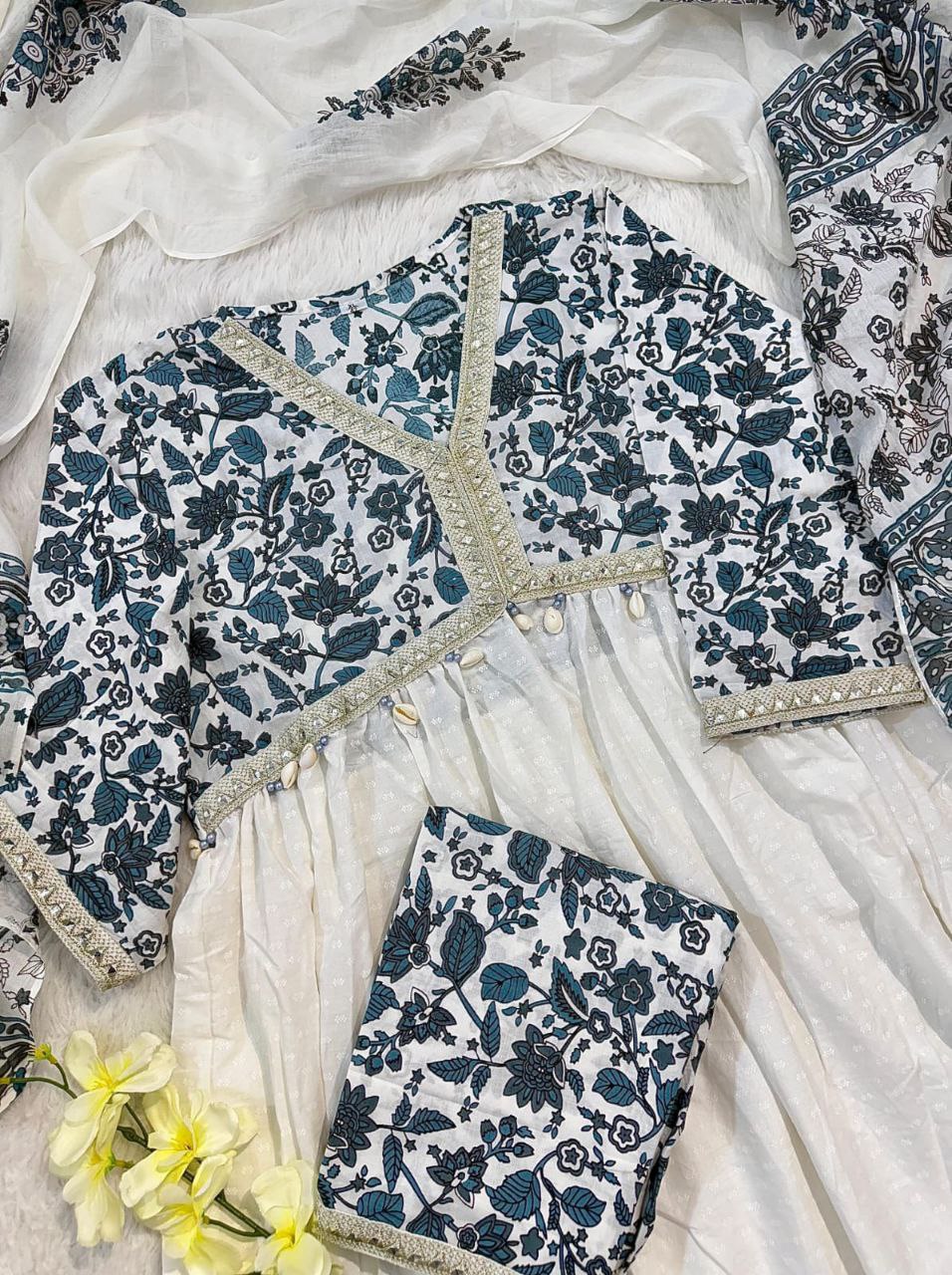 Cotton pant paired with Alia cut kurti