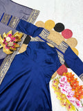 Full set of cotton silk gown with dupatta