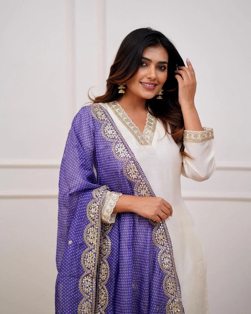 Matching cotton silk pants