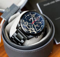 Men's chronograph watch with grey chain