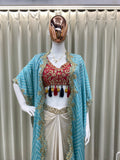 Draped skirt with sequence belt for weddings