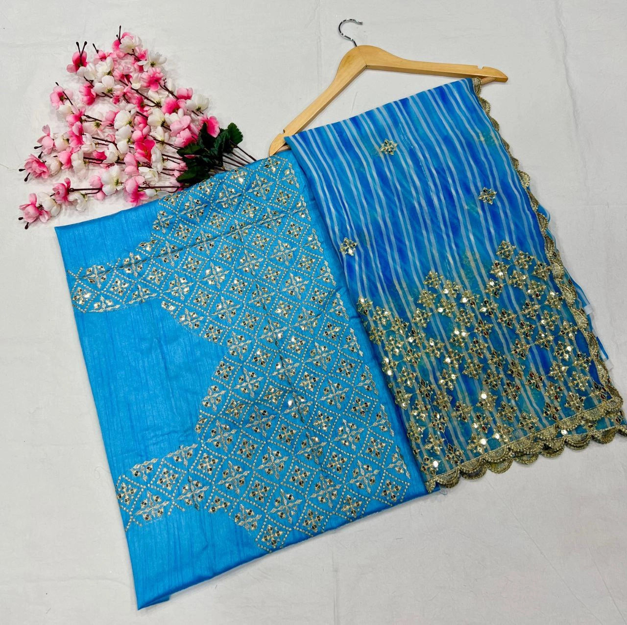 Sequin and zari work saree for weddings