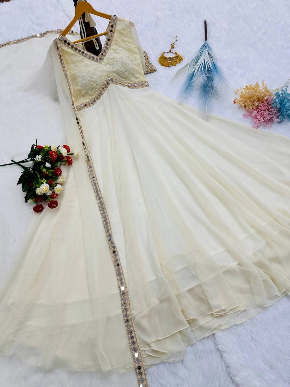 Designer Anarkali gown with 8 meter flair
