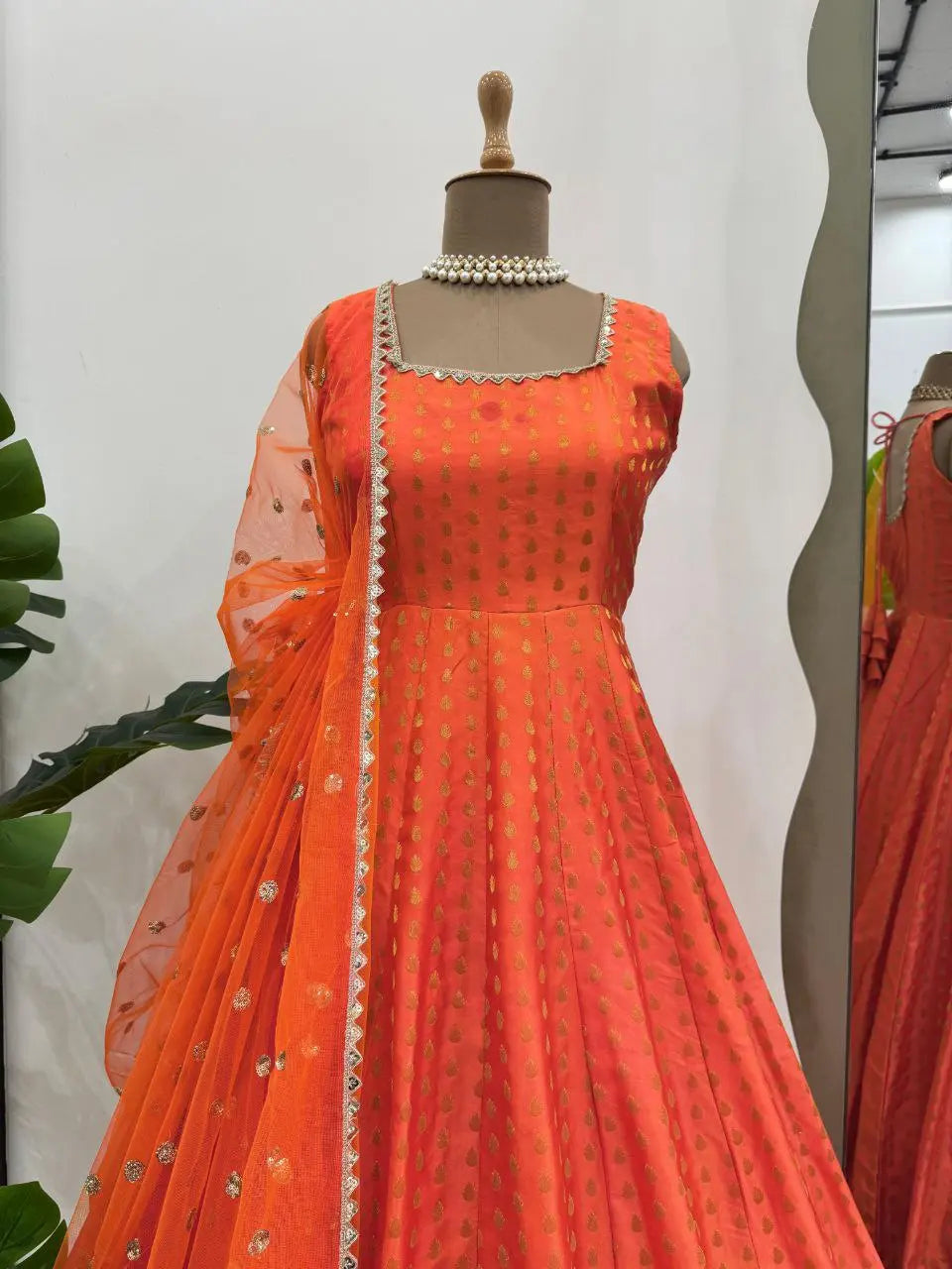 Designer Ethnic Wear for Girls – Festive & Wedding Collection – Premium Jequard silk ethnic dress with a soft inner, perfect for celebrations.