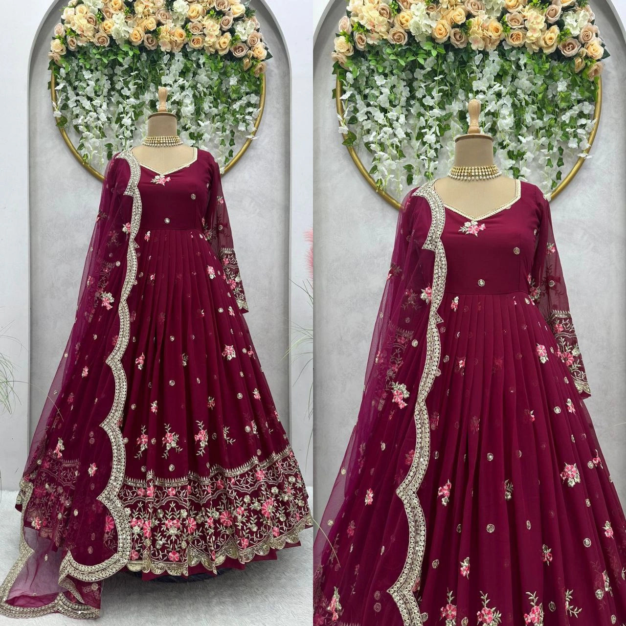 Elegant Designer Faux Georgette Suit with Sequin Work