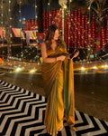Elegant golden saree perfect for weddings, festivals, and special occasions