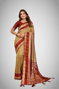 Designer pallu with Kalamkari art