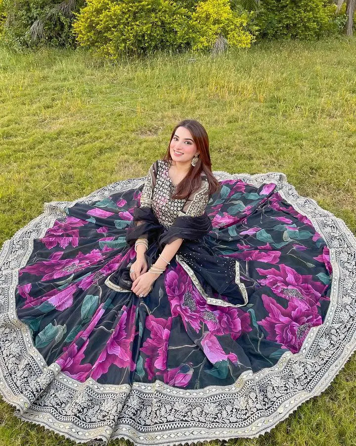 Designer party gown for wedding occasions