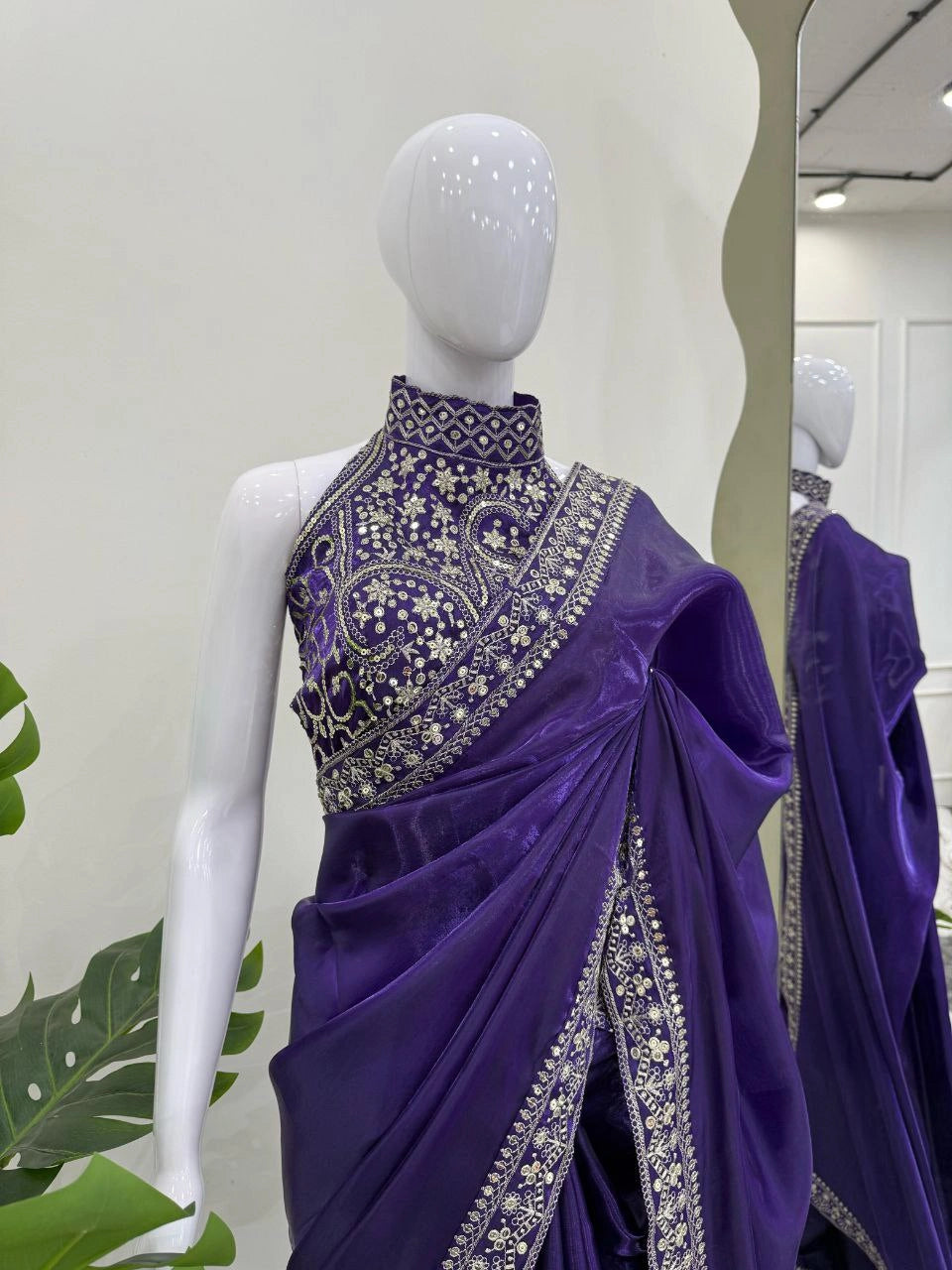 Celebrity style party wear saree