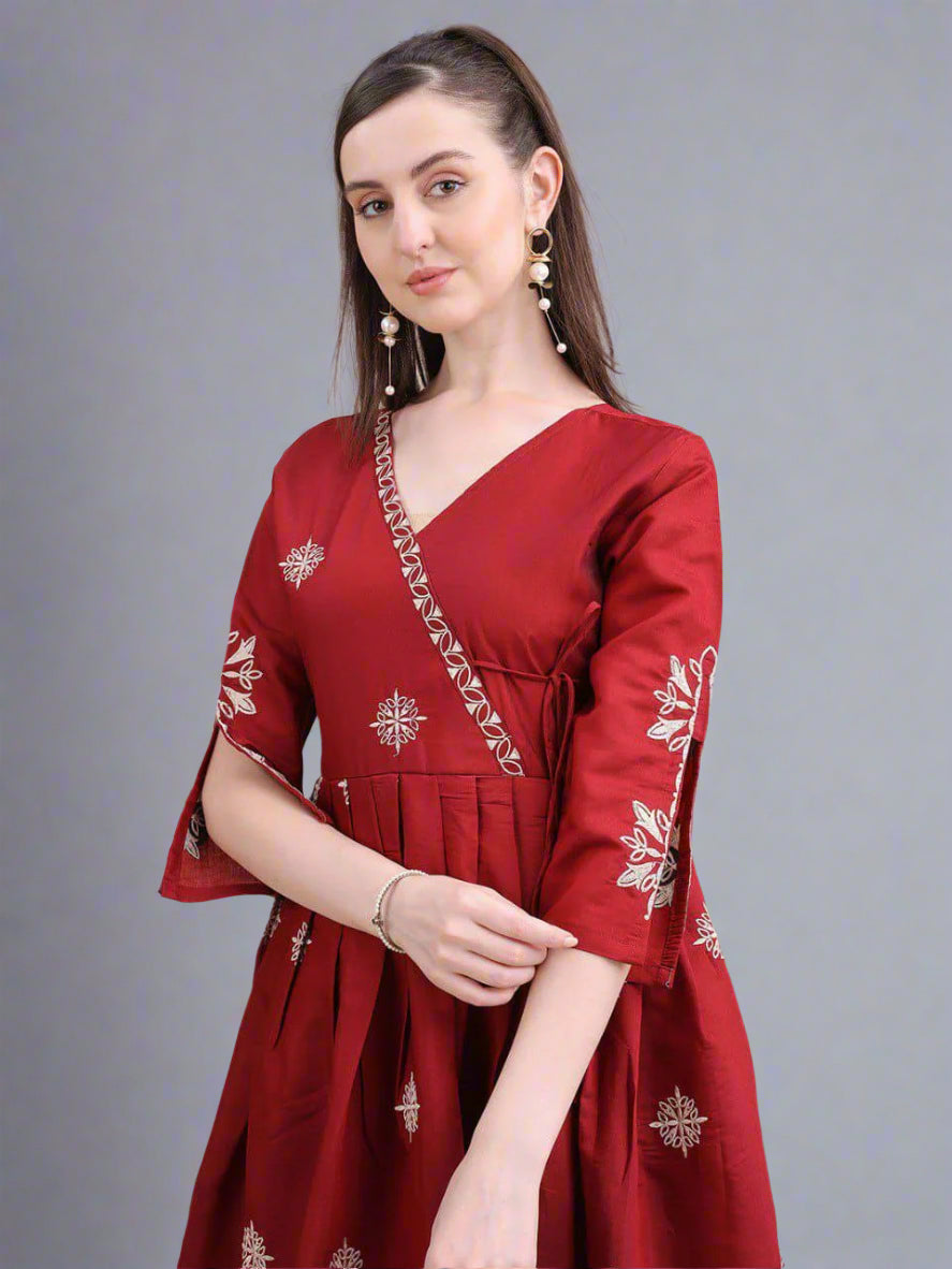 Festive kurta pant set in Roman silk