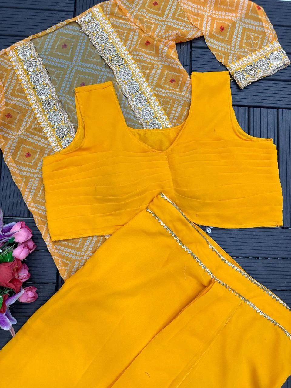 Stylish Digital Print Embroidered Koti for Wedding Outfits