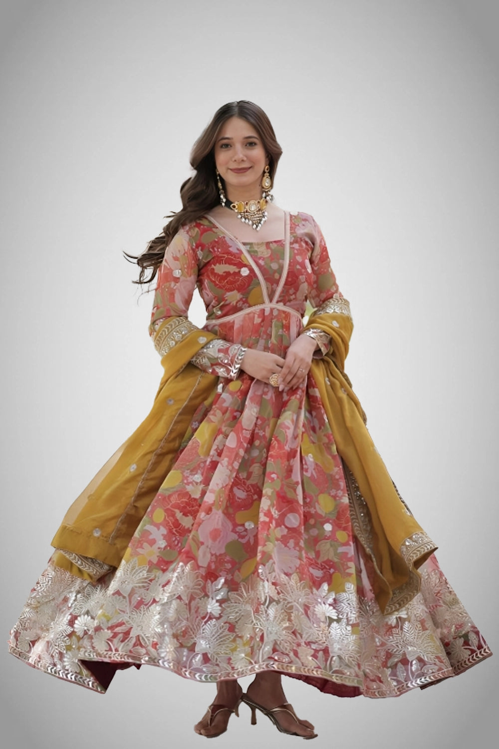 Sequin embroidered dupatta close-up