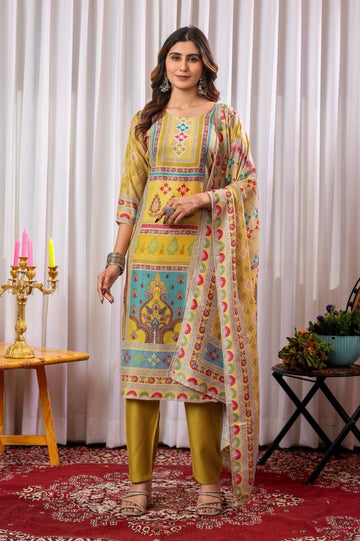 Digital print kurta with rayon pant