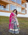 Full view of digital printed lehenga set