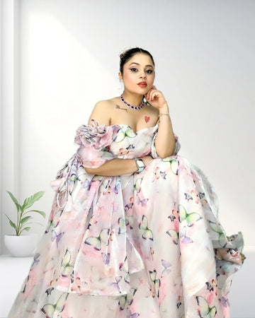 Digital Printed Lehenga Set with Blouse