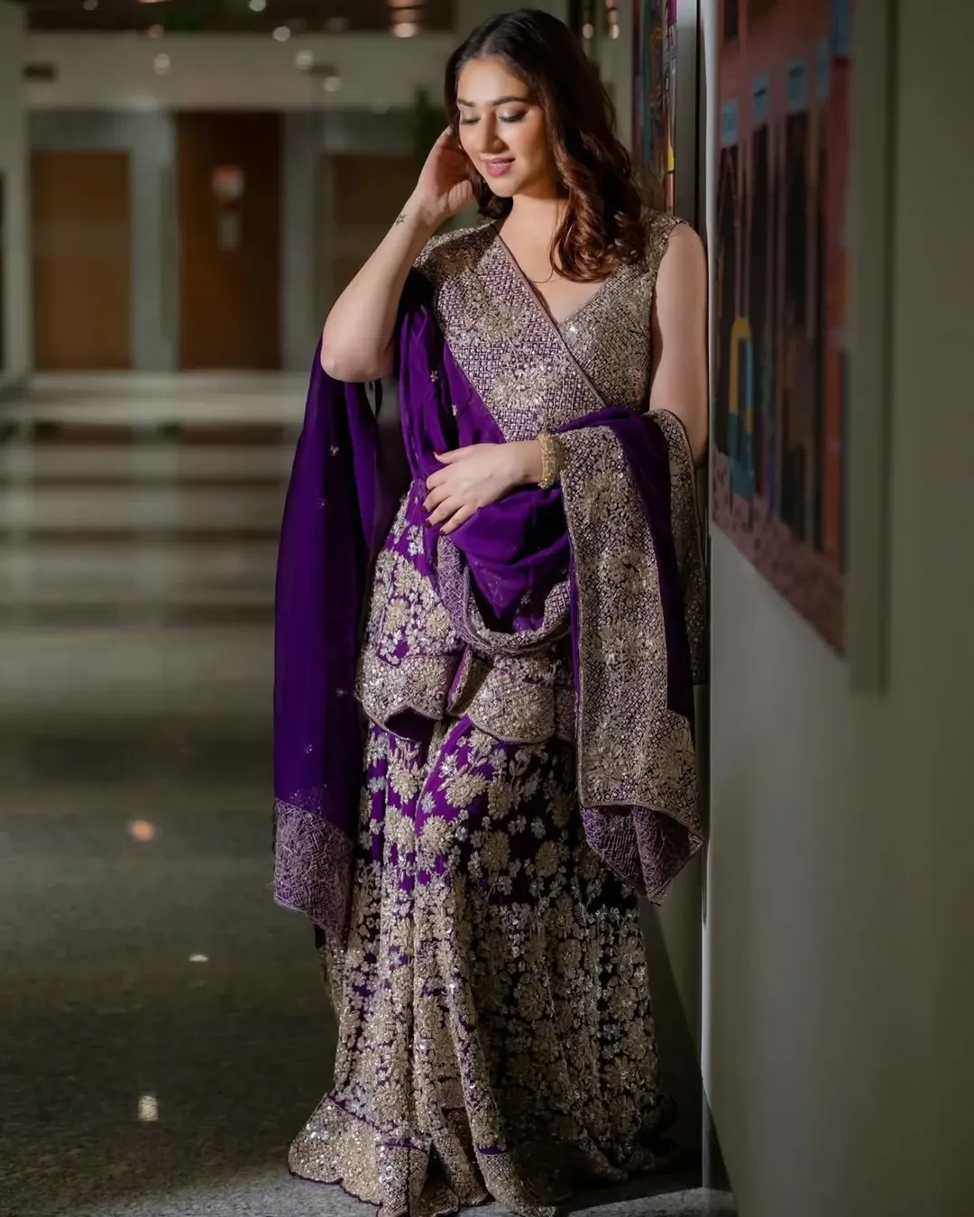Elegant Faux Georgette Sharara Suit – Embroidered Party Wear Set NextBuy