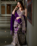 Elegant Faux Georgette Sharara Suit – Embroidered Party Wear Set NextBuy