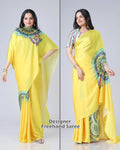 Digital printed dull moss saree front view
