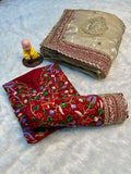 Luxury saree with silk embroidered blouse piece