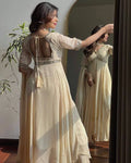 Women’s embroidered Anarkali gown with dupatta