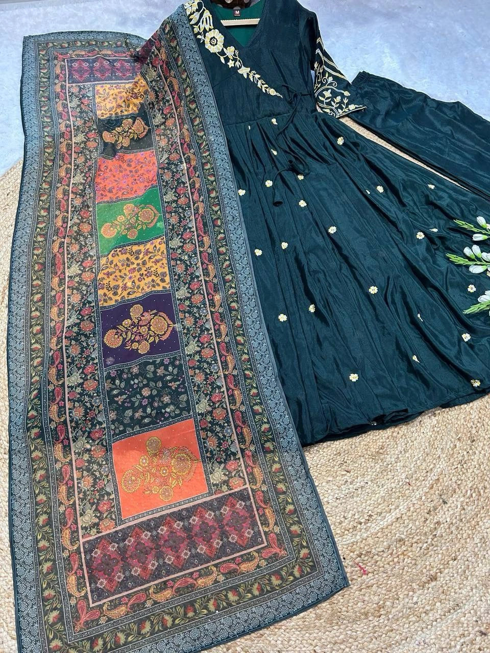 Multicolor Embroidered Anarkali Suit